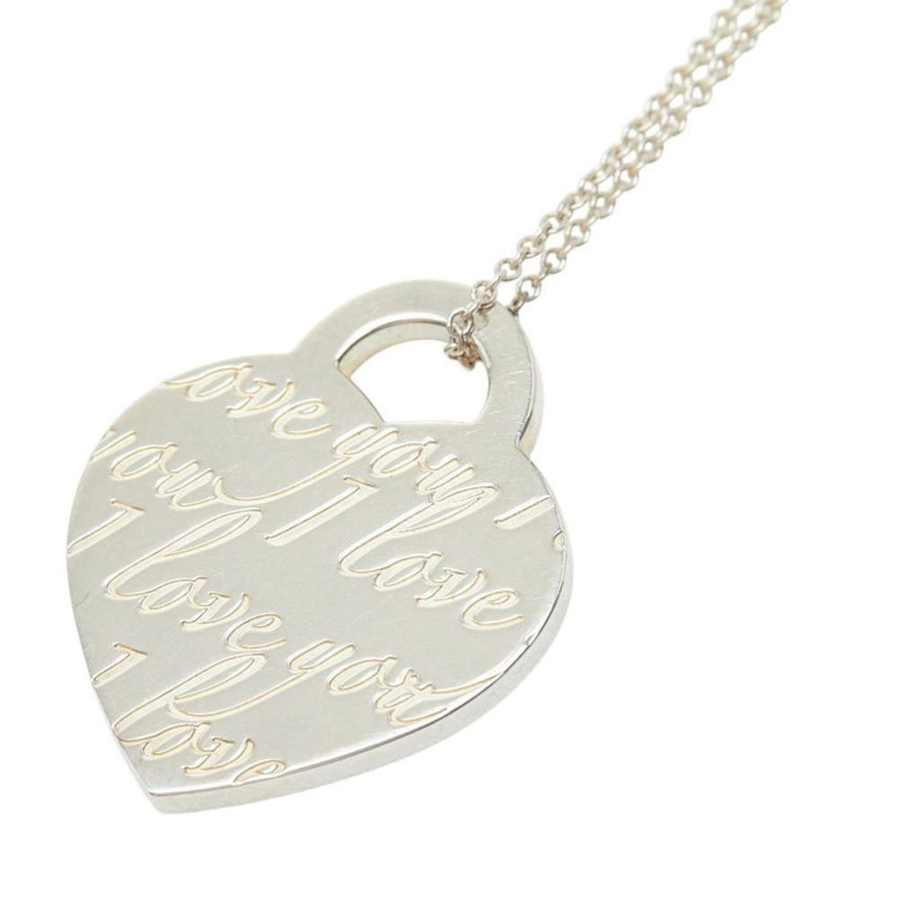Tiffany Co Notes Heart Pendant Necklace Sterling Silver